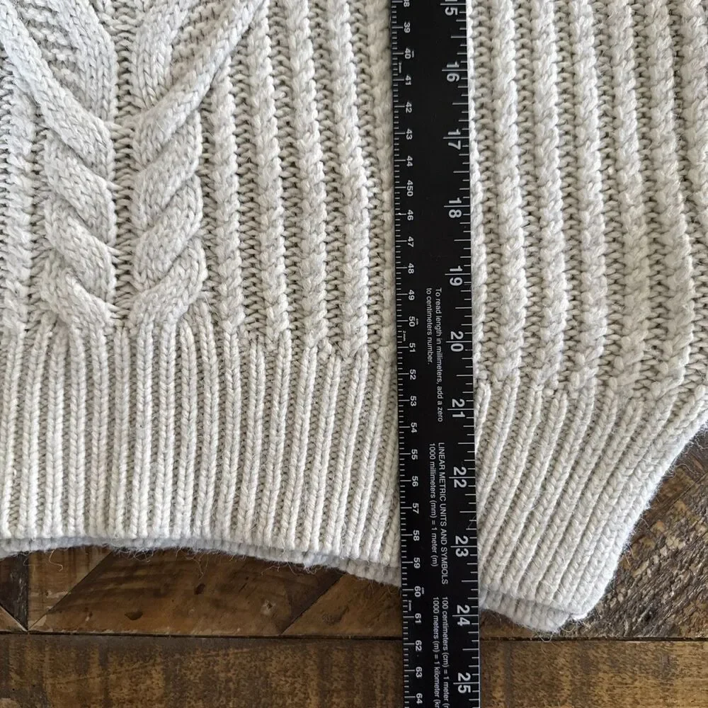 ASOS Sweater Vest Womens Size 8 Cream Knit Turtleneck Preppy Casual Top